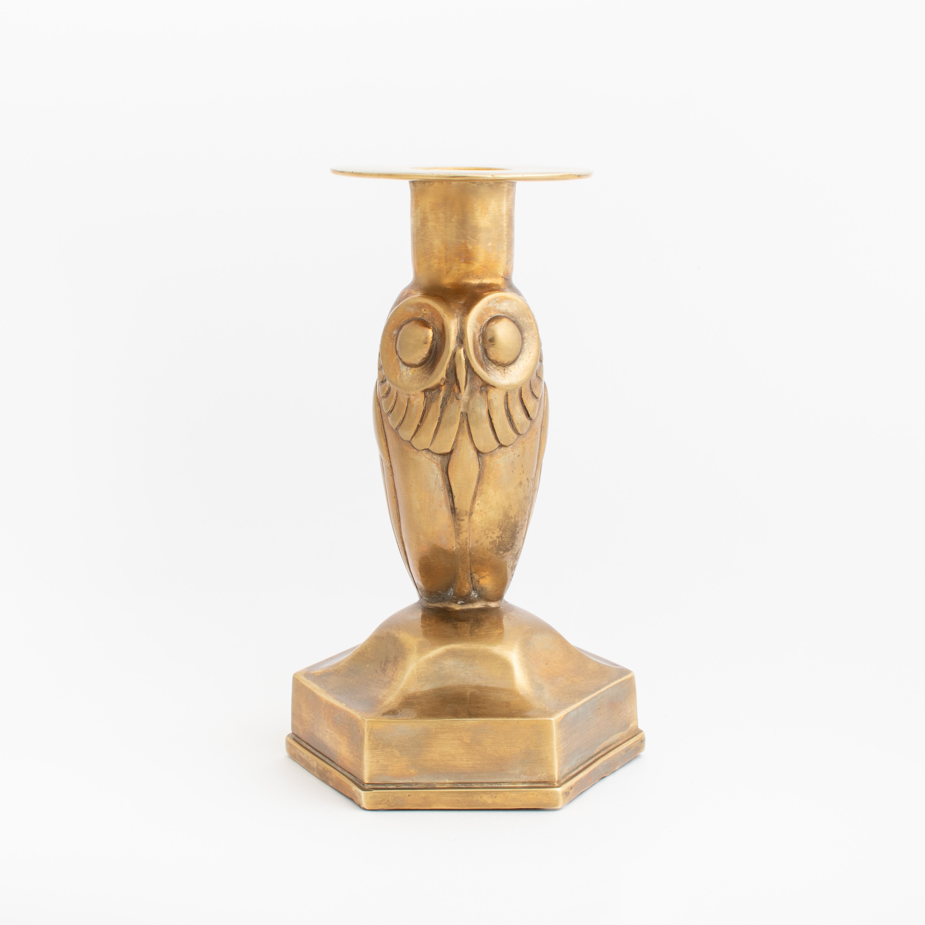 Bronzen Kandelaar Uil