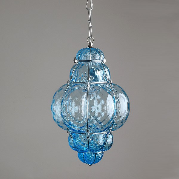 Venetiaanse Hanglamp Middel Bellezza Aquamarijn