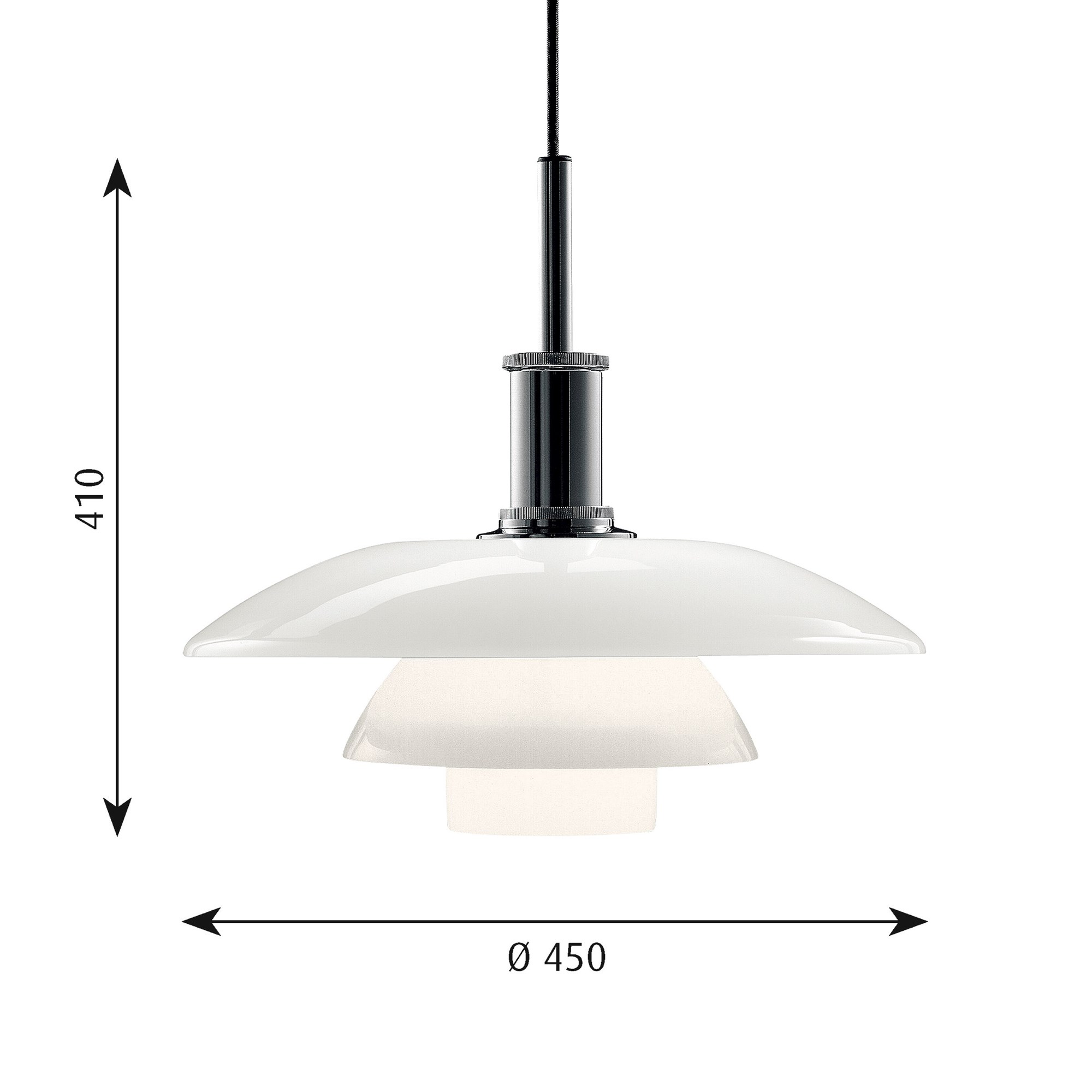 Louis Poulsen PH 4½-4 Glas Hanglamp