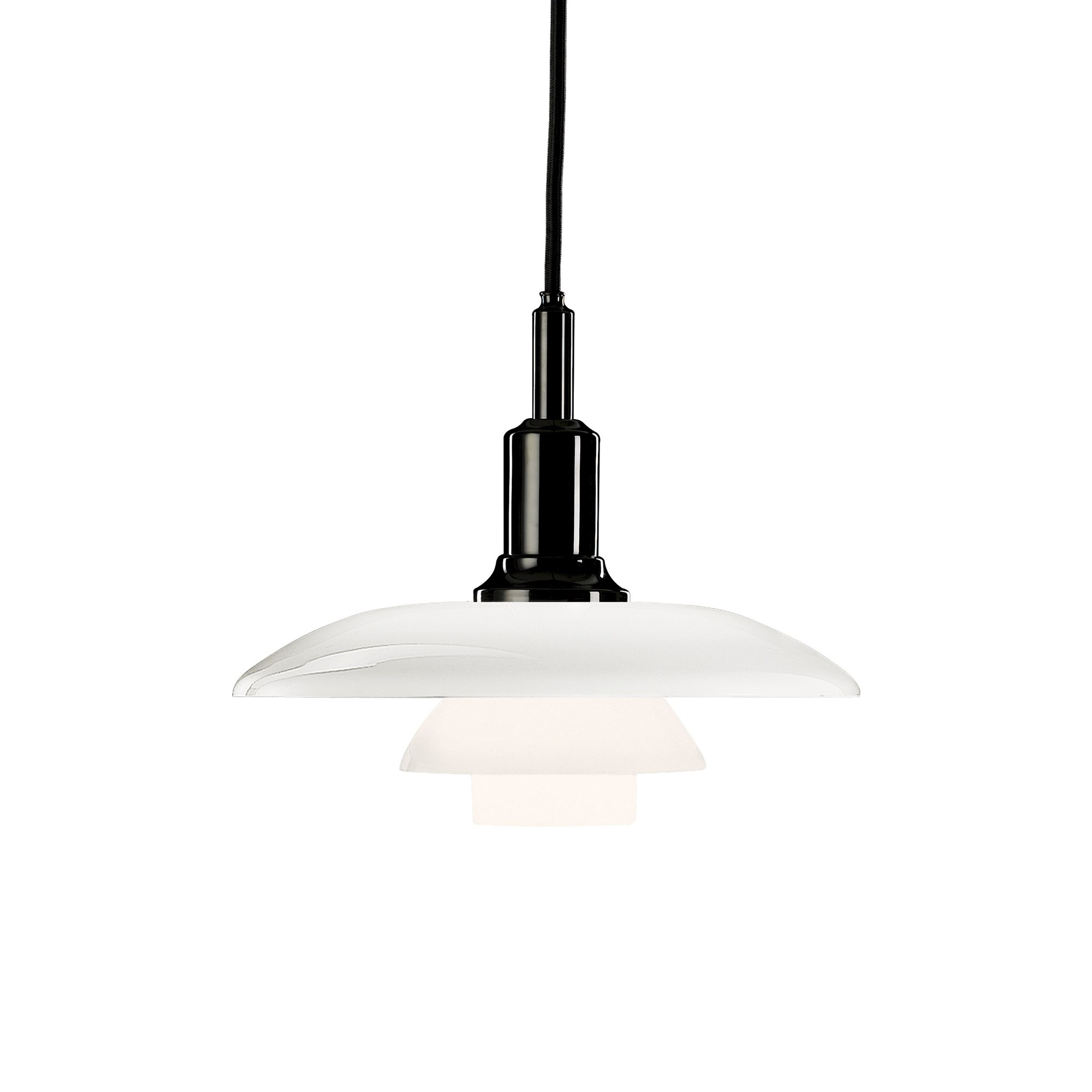 Louis Poulsen Hanglamp 3/2 Zwart Verchroomd
