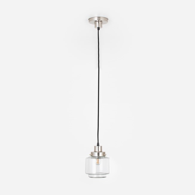 Hanglamp aan snoer Getrapte Cilinder Small Helder 20's Matnikkel