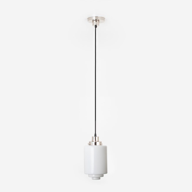 Hanglamp aan snoer Getrapte Cilinder Medium 20's Nikkel