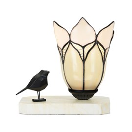 Tiffany tafellamp / sculptuur Ballade van een Vogel Lovely Flower White