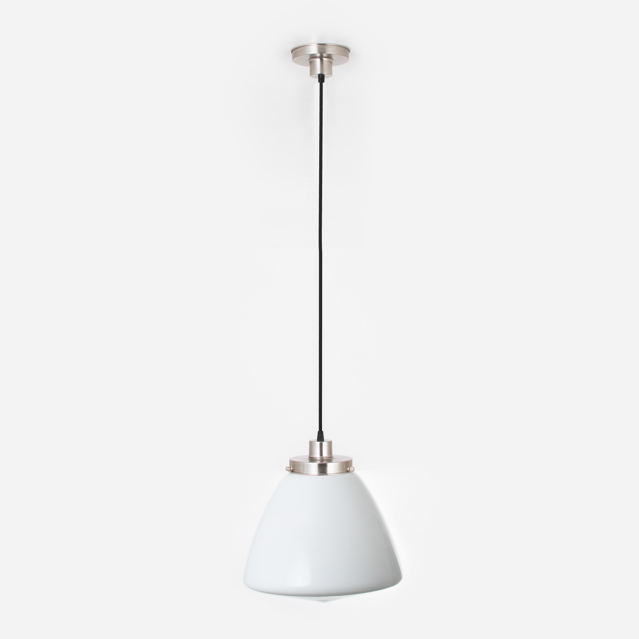 Hanglamp aan snoer Schoolbol Large 20's Matnikkel