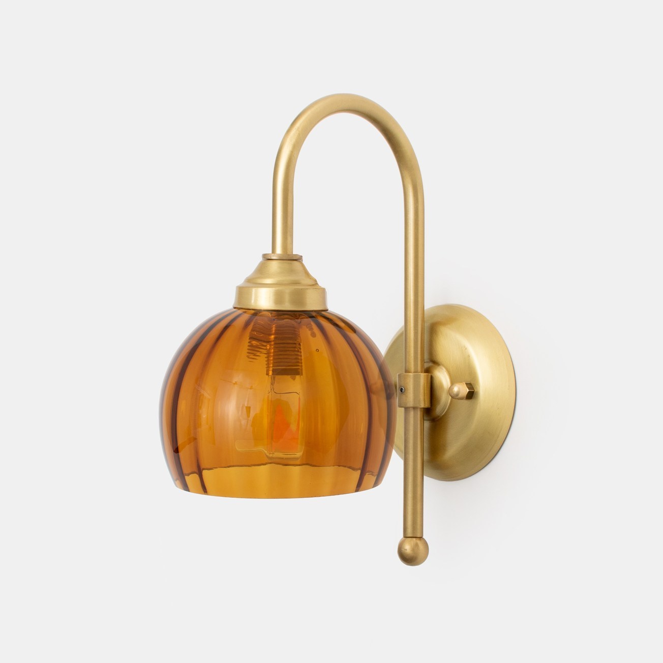 Wandlamp Calabash Amber Small Meander Messing