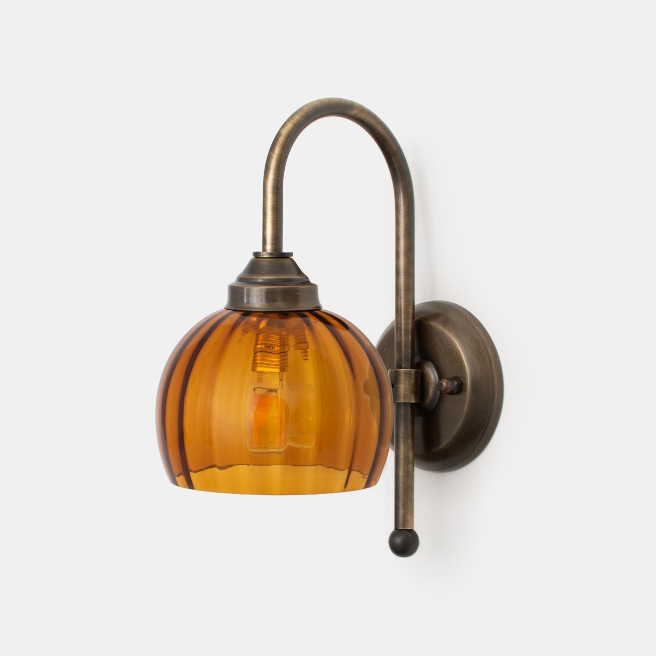 Wandlamp Calabash Amber Small Meander Brons