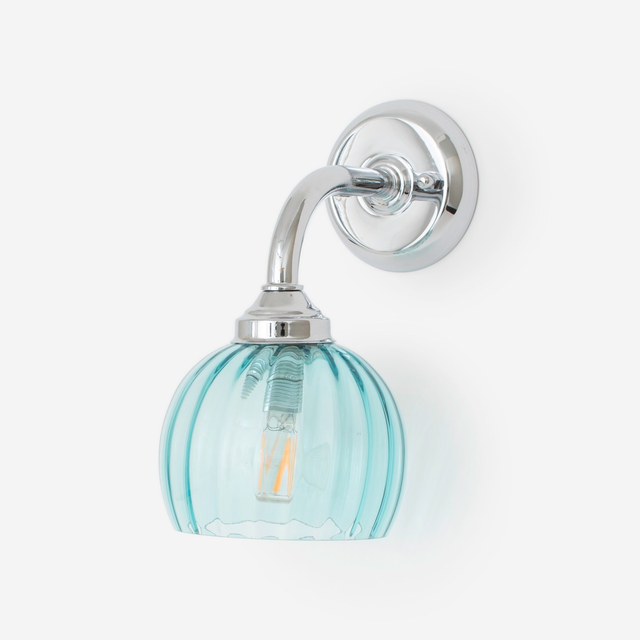 Wandlamp Calabash Blue Ballet Ø 13 Curve Chroom