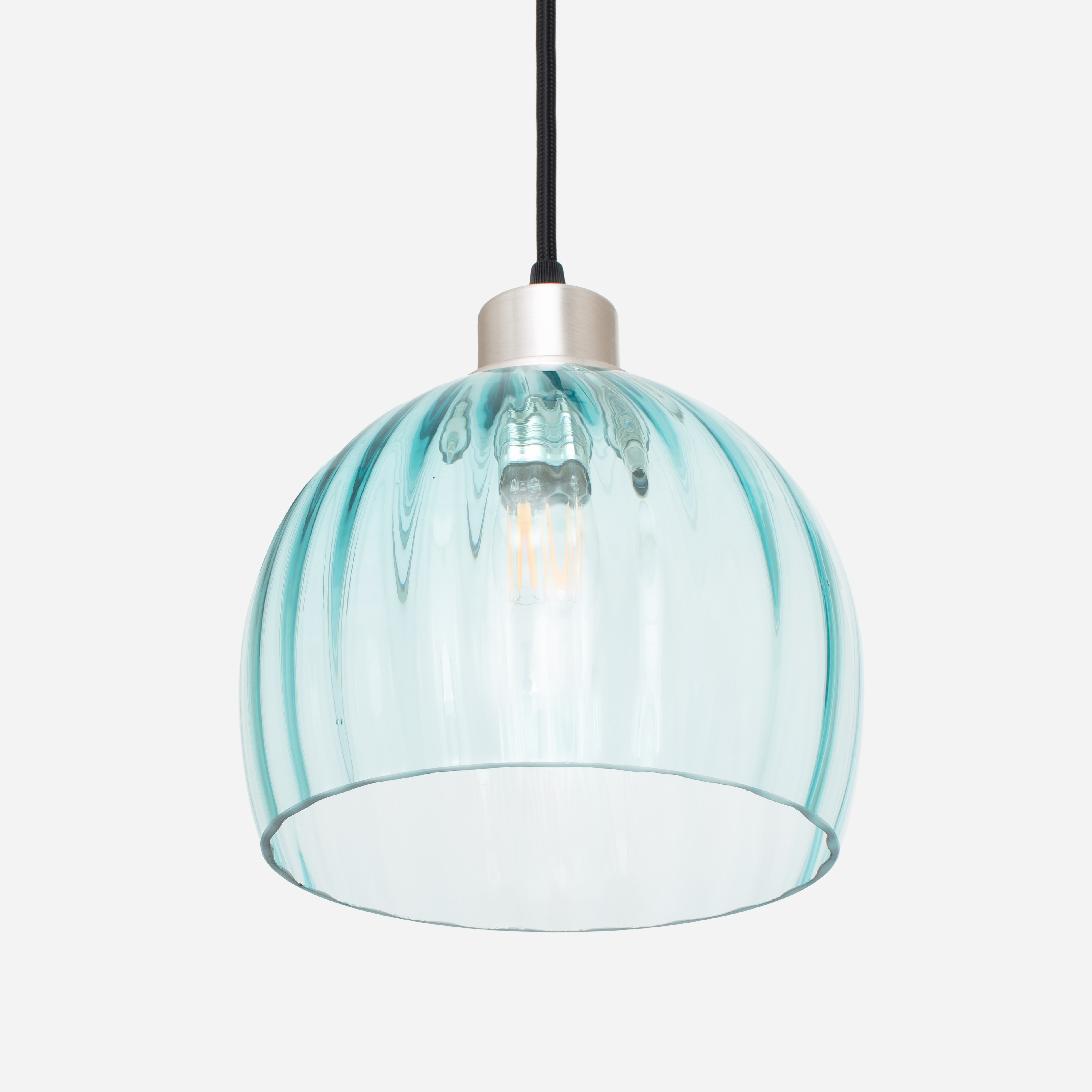 Hanglamp aan snoer Calabash Medium Blue Ballet 20's Matnikkel