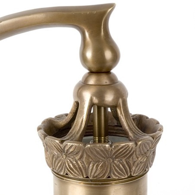 Detail foto glashouder Jugendstil Unica tafellamp in Brons