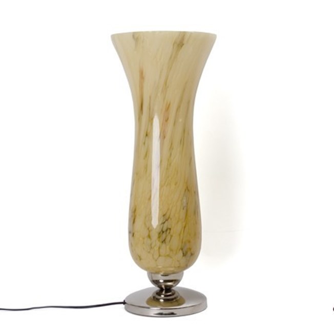Tafellamp Tulip met grote, marmeren glaskap