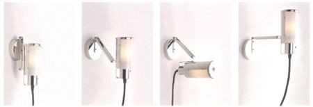 Multifunctionele lamp met snoer, stekker en draaischakelaar. Hier is afgebeeld wat de mogelijkheden zijn.
