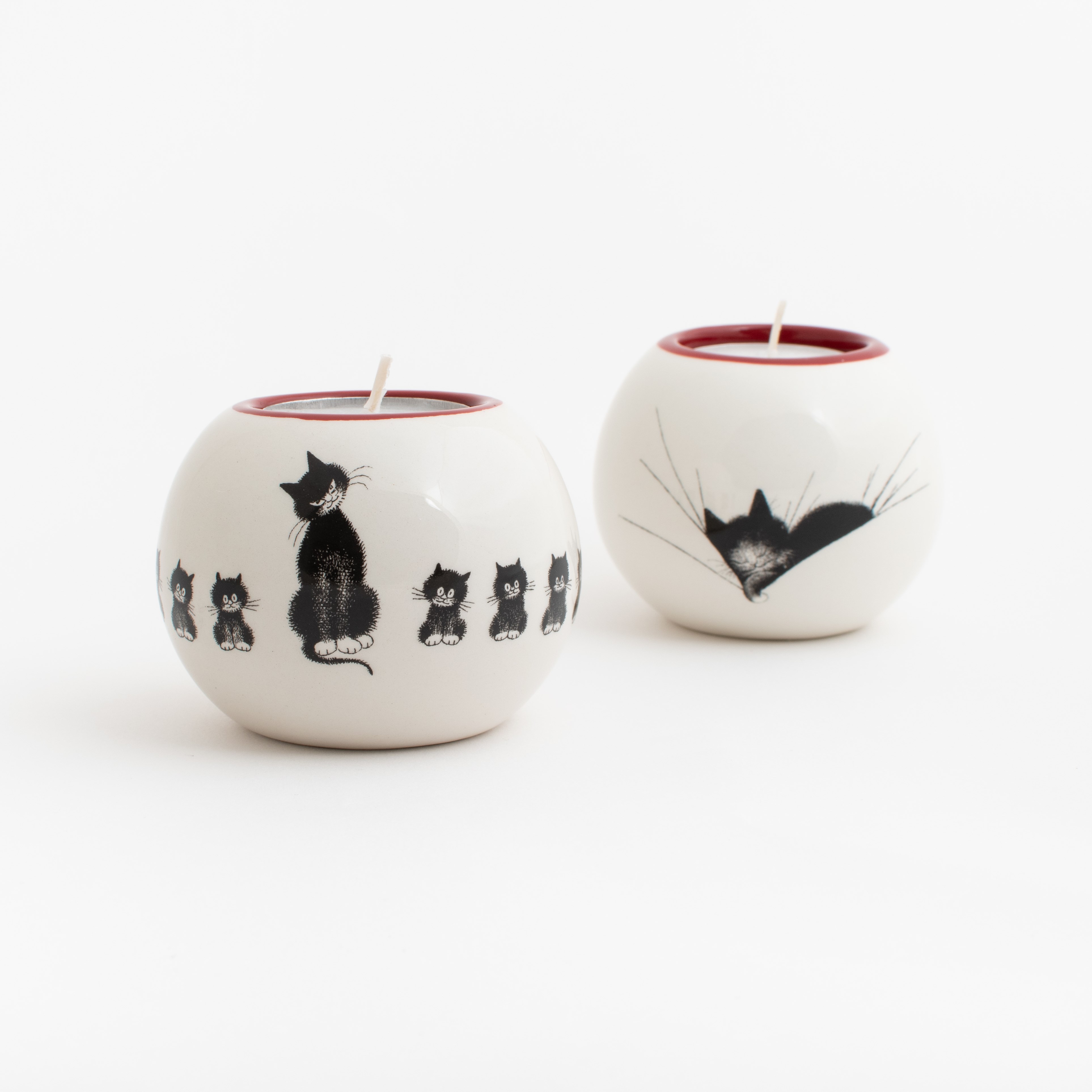 Set van 2 Waxinelichthouders Cat Life