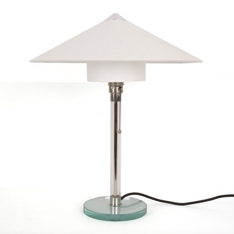 Bauhaus Tafellamp 1928 met Linnen Kap